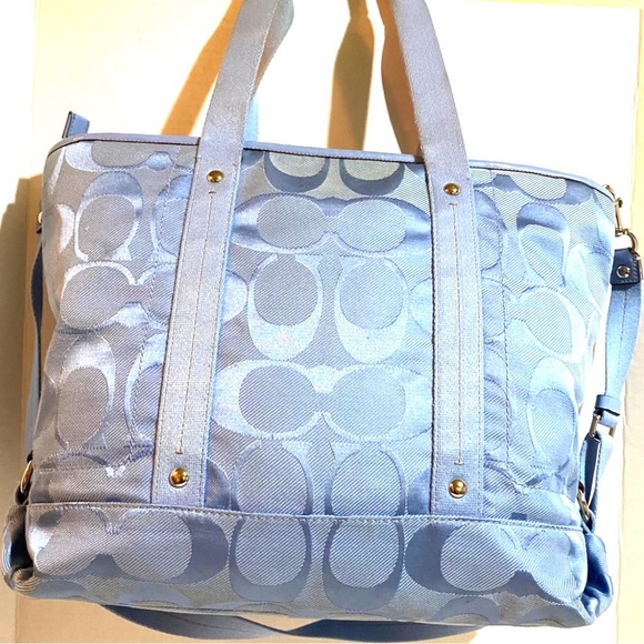 Coach CC signature print canvas satchel handbag - Picture 5 of 11